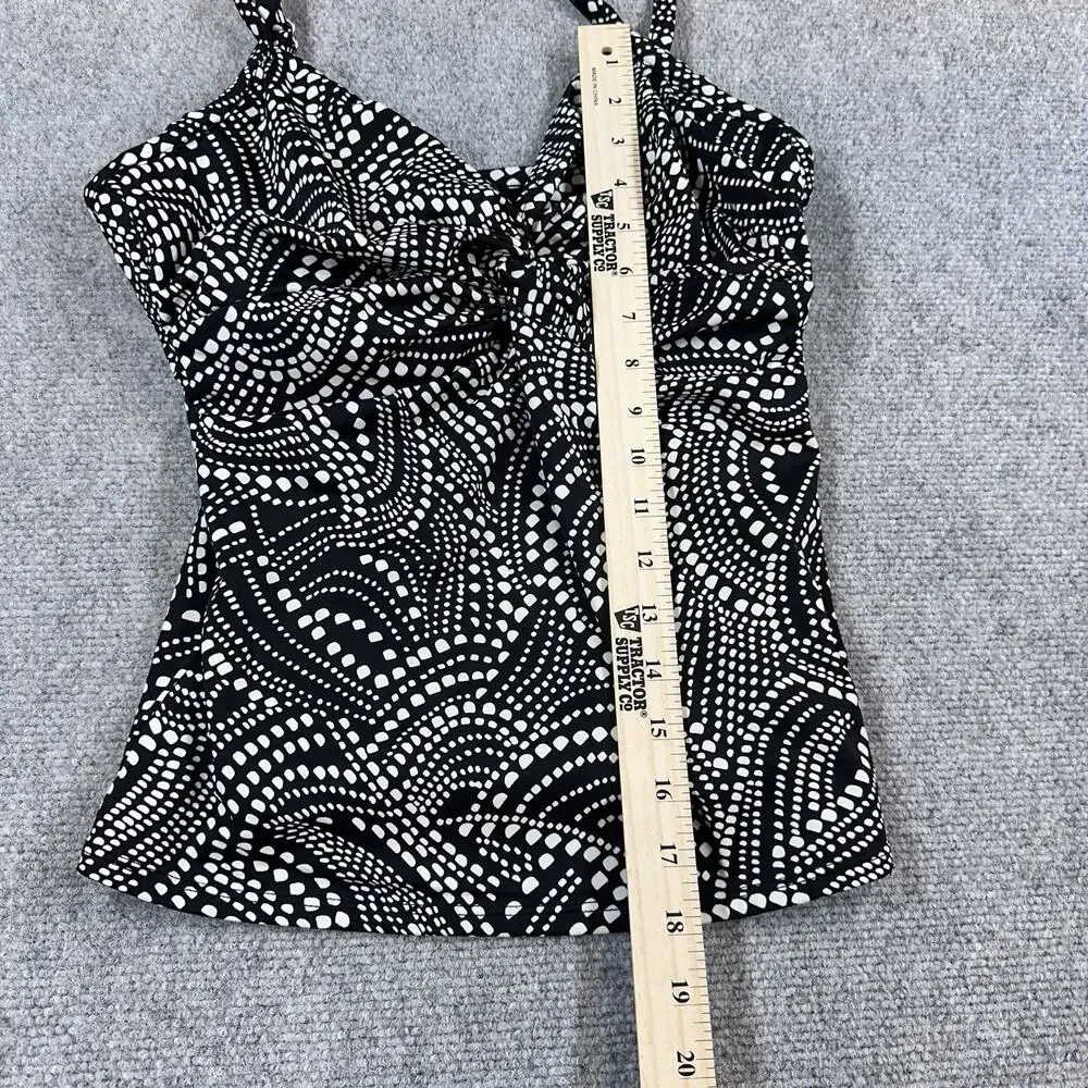 MIRACLESUIT SWIMWEAR TANKINI TOP 12DD ROSWELL BLK/WHITE UNDERWIRE